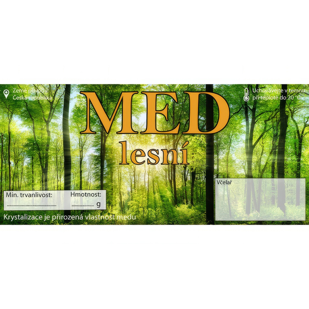 Etiketa MED - lesní, typ 3