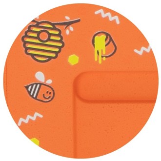 Úl Dadant OPTIMA, lakovaný (oranžový), potisk – včela, rozložený