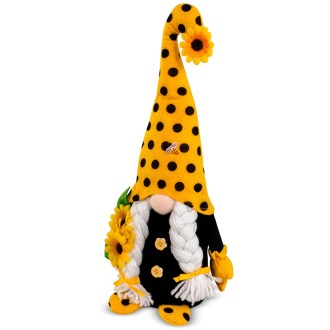 Plyšový včelí trpaslík s pleteným vousem (38 cm) – maskot pro štěstí i lepší prodej